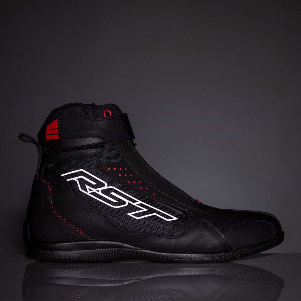 RST Motorcycle Road Short Boots - Frontier CE Riding Shoe (Black / Red)