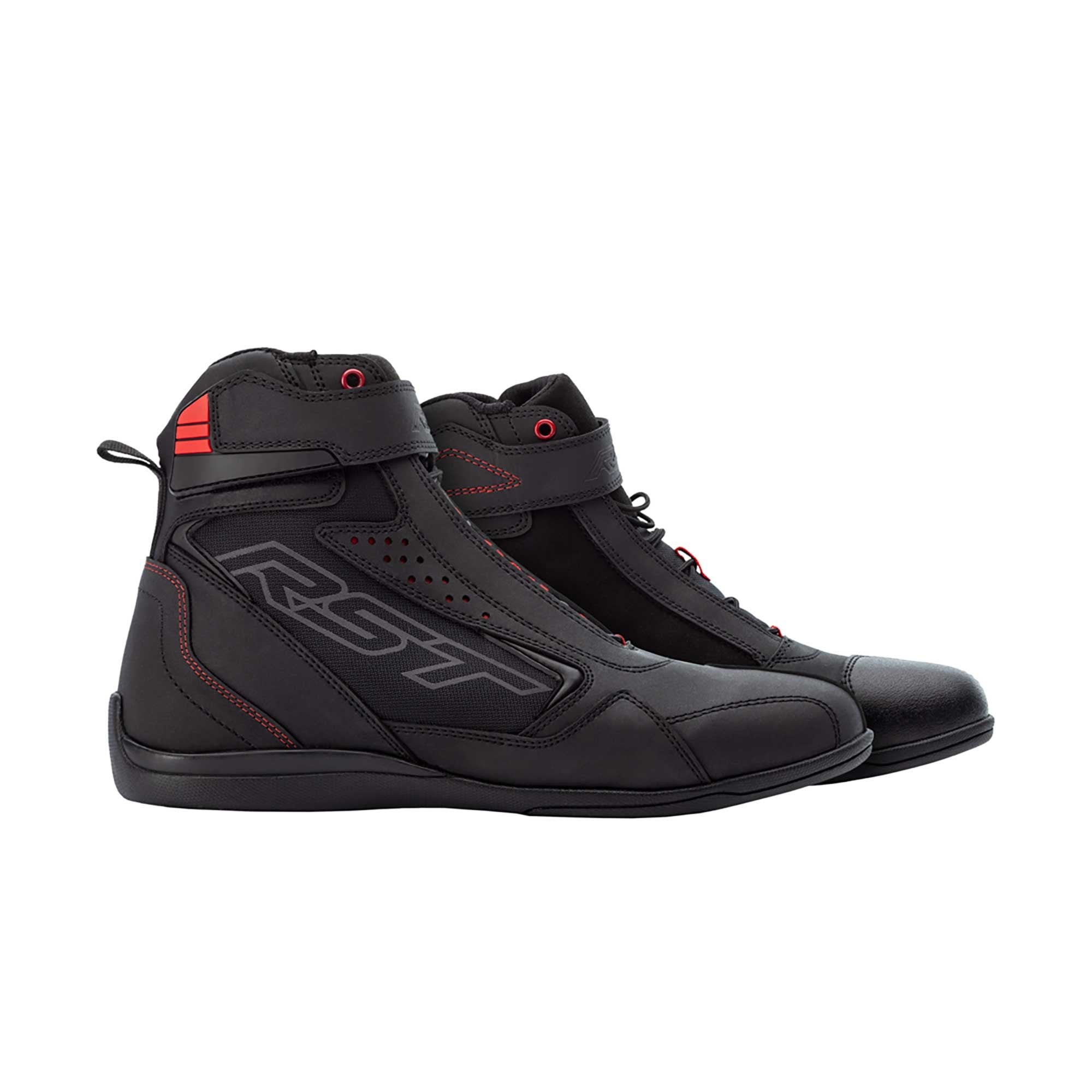 RST Motorcycle Road Short Boots - Frontier CE Riding Shoe (Black / Red)