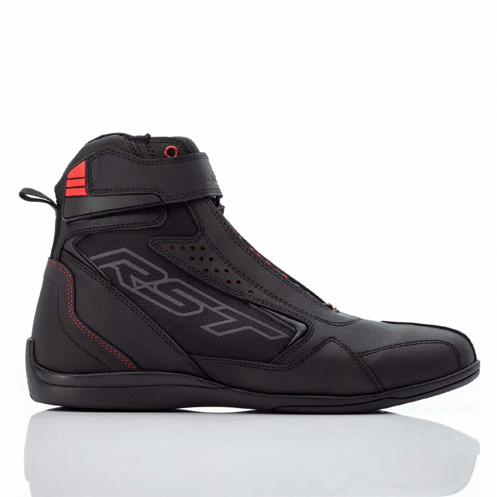RST Motorcycle Road Short Boots - Frontier CE Riding Shoe (Black / Red)