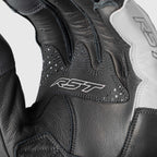 RST Motorcycle Sports Leather Short Gloves - Freestyle 3 D3O Armour (Black / White)
