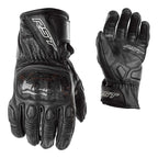 RST Women's Motorcycle Short Leather Gloves - Stunt III CE (Black / Black)