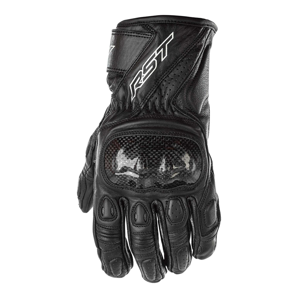 RST Women's Motorcycle Short Leather Gloves - Stunt III CE (Black / Black)