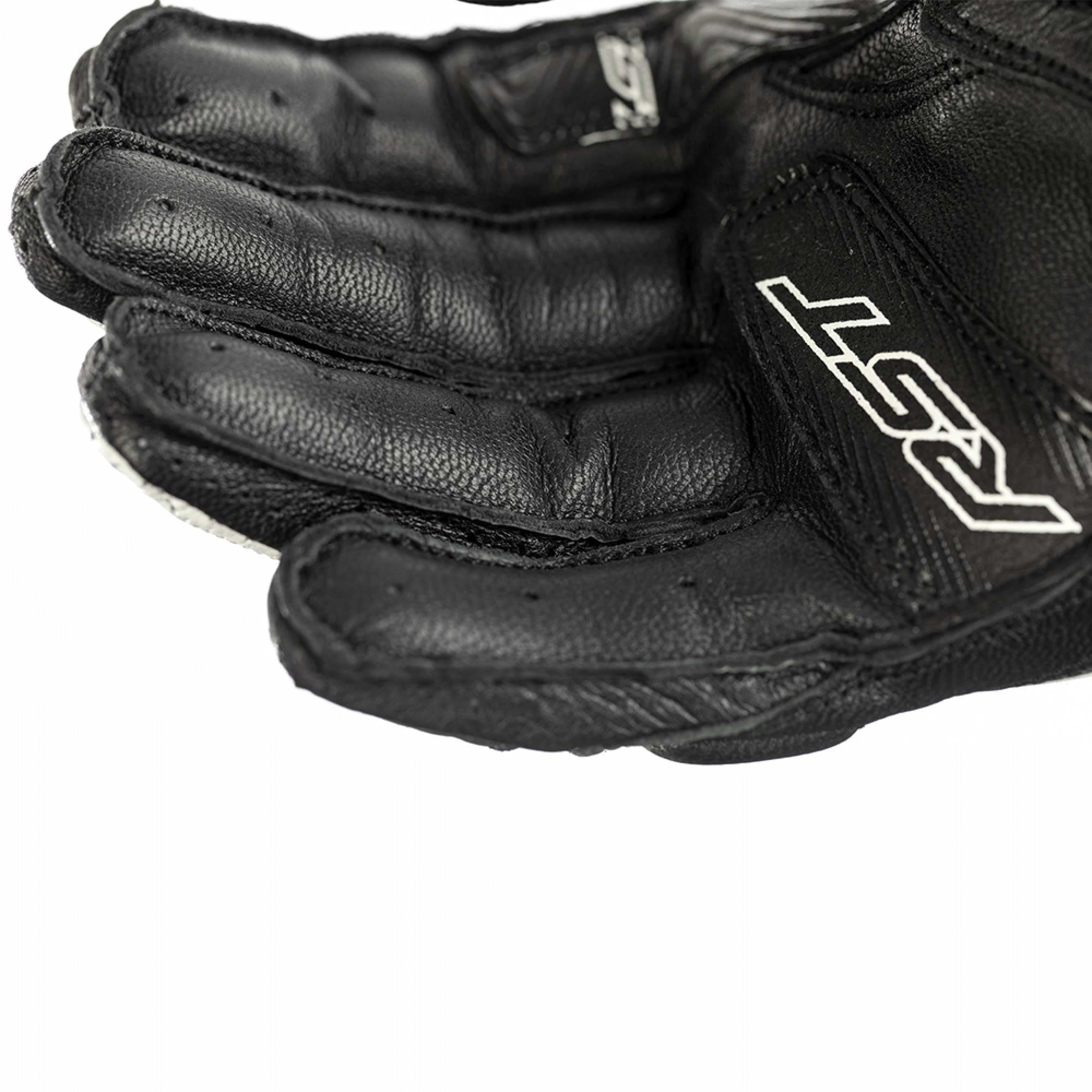 RST Women's Motorcycle Short Leather Gloves - Stunt III CE (Black / Black)