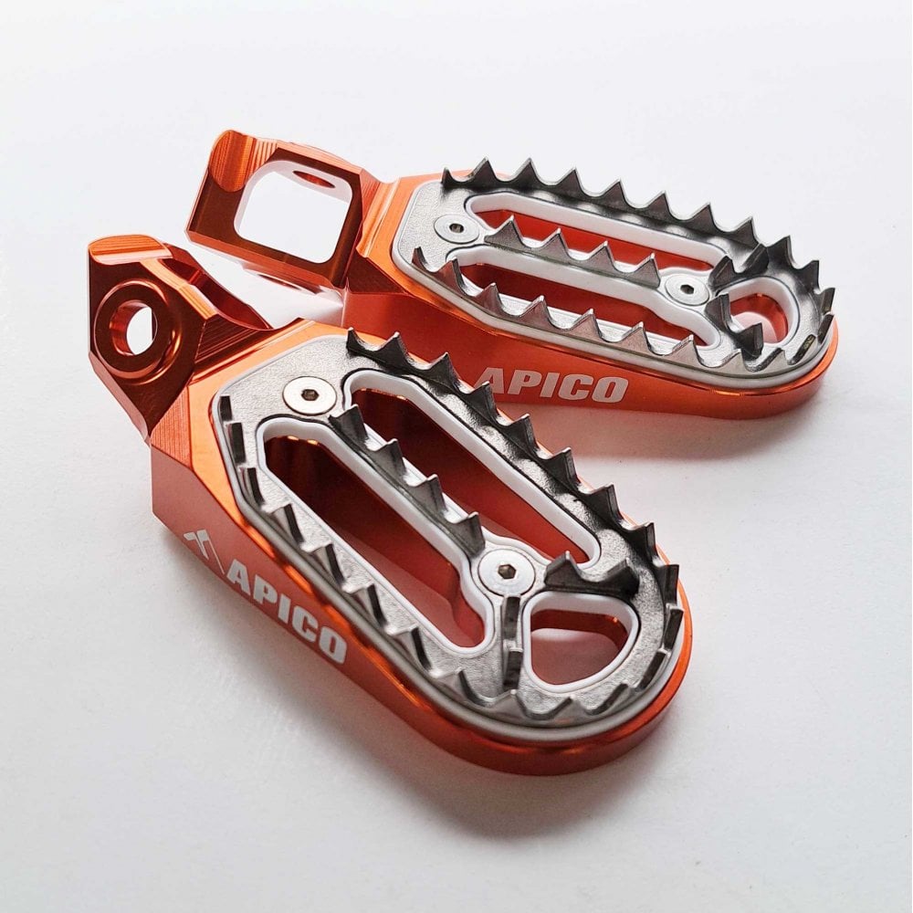 Apico - Foot Pegs - PRO-BITE - KTM SX/SXF 125-450 23-27, EXC/EXCF 125-450 24-27, Husqvarna TC/FC 125-450 23-27, TE/FE 125-450 24-27, TX300 23-27, FX350/450 23-27, Gas Gas 125-500 24-27, MCF250/450 FACTORY 23-27