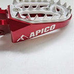 Apico - Foot Pegs - PRO-BITE - KTM SX85 18-24, SX125/150 16-22, SX250 17-22, SXF250-450 16-22, EXC/EXCF250-500 17-23, Husqvarna TC85 18-24 TC125 16-22, TC250 17-22, FC250-450 16-22, TE/FE 150-501 17-23, Gas Gas MC/MCF/EC/ECF/EX/EXF 85-450 21-23