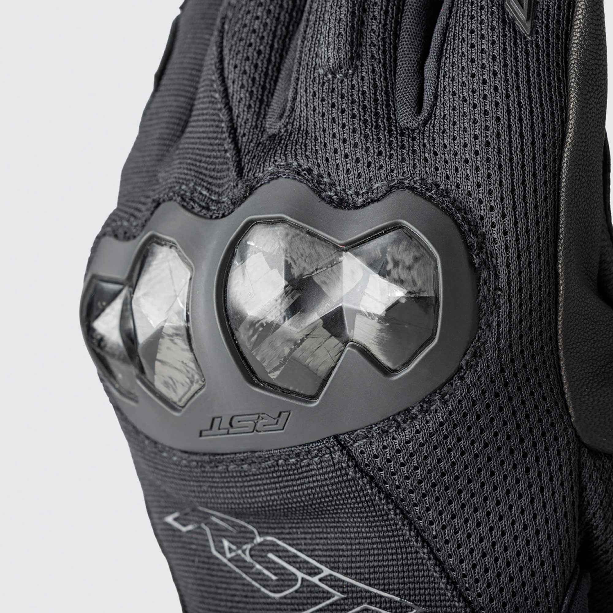 RST Motorcycle Vented Short Gloves - Jetstream (Black / Black)