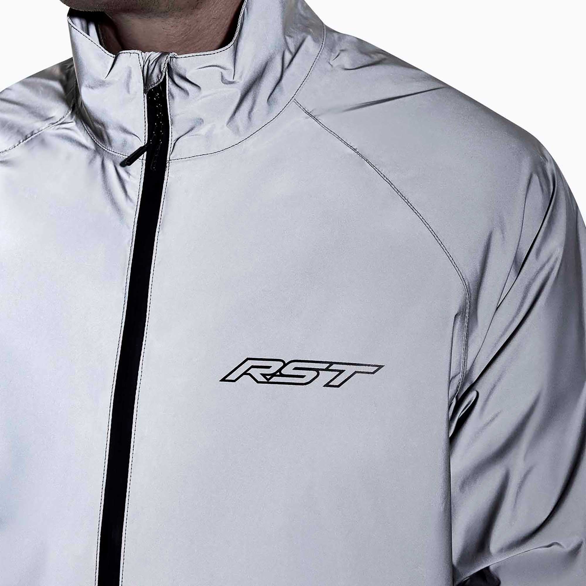 RST Motorcycle Waterproof Rain Jacket - Nightrider (Silver)