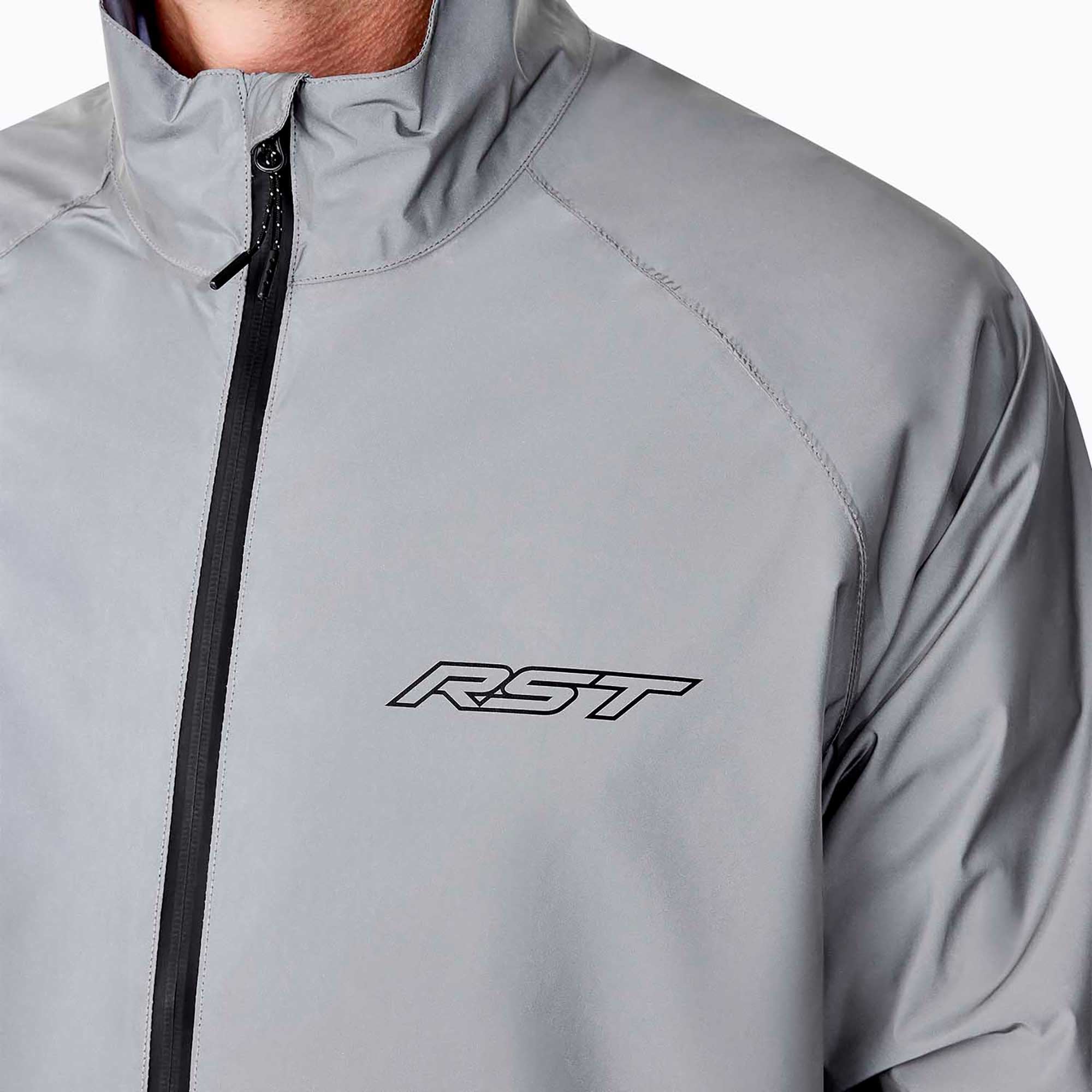 RST Motorcycle Waterproof Rain Jacket - Nightrider (Silver)