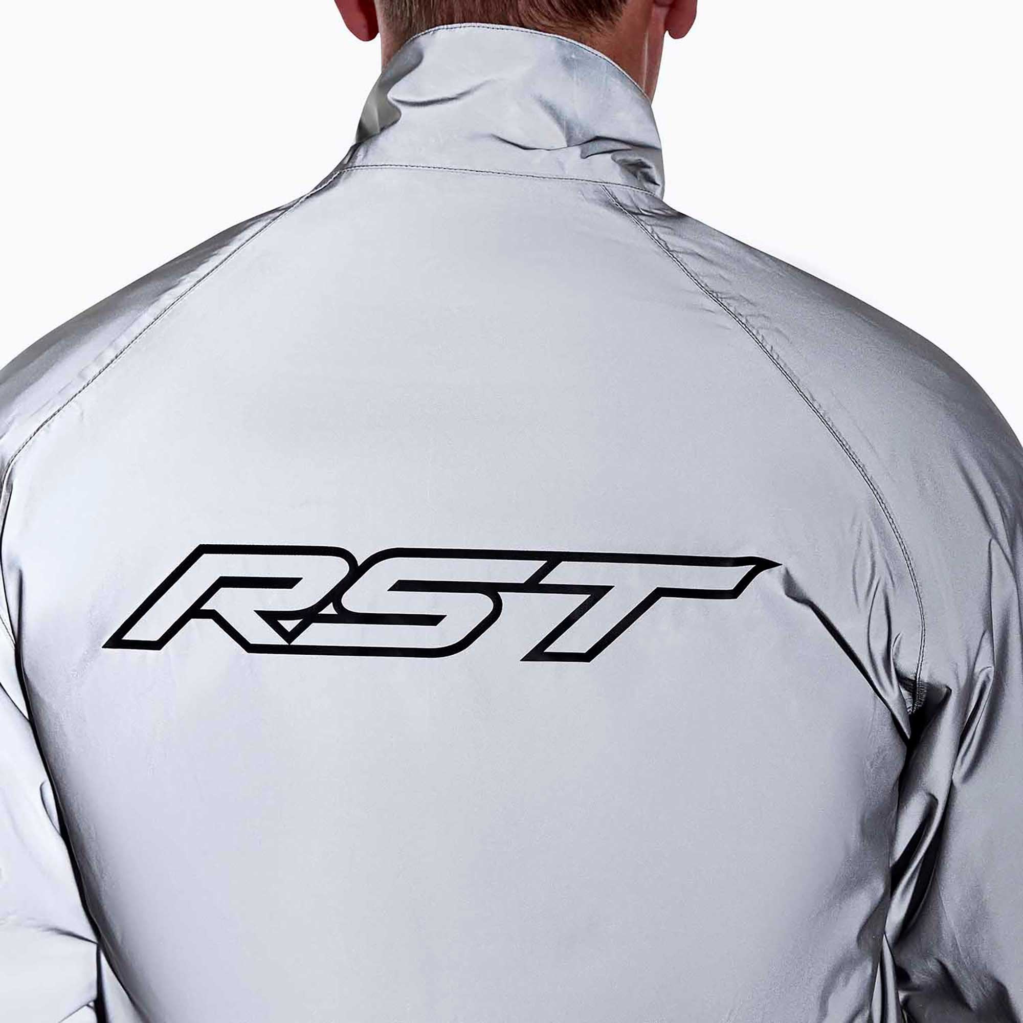 RST Motorcycle Waterproof Rain Jacket - Nightrider (Silver)