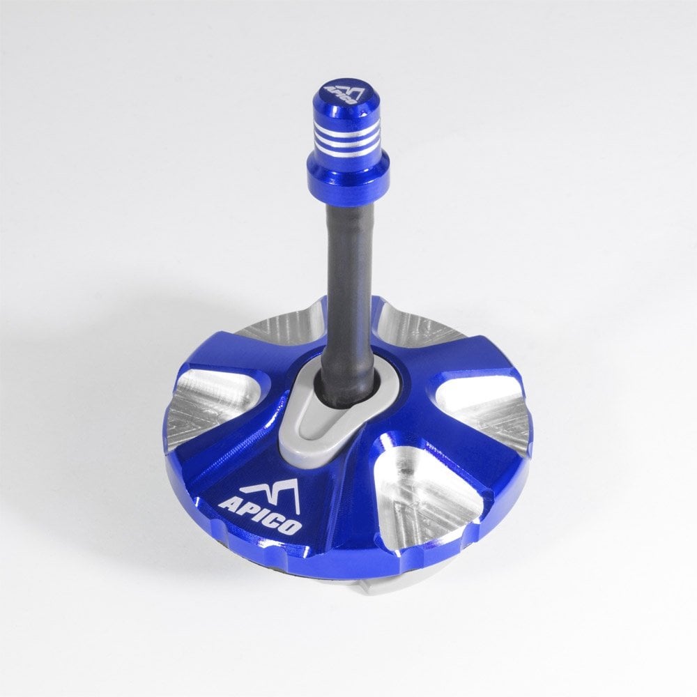 Apico - Fuel Cap w/Breather - KTM SX65 09-23, SX/SXF 125-450 07-12, EXC/EXCF 125-500 07-26, Husqvarna TC65 17-23, TE/FE 125-501 14-26, Gas Gas MC65 21-23, EC/ECF 250-500 21-26, EX/EXF 250-450 21-26 - 1/4 Turn - Blue