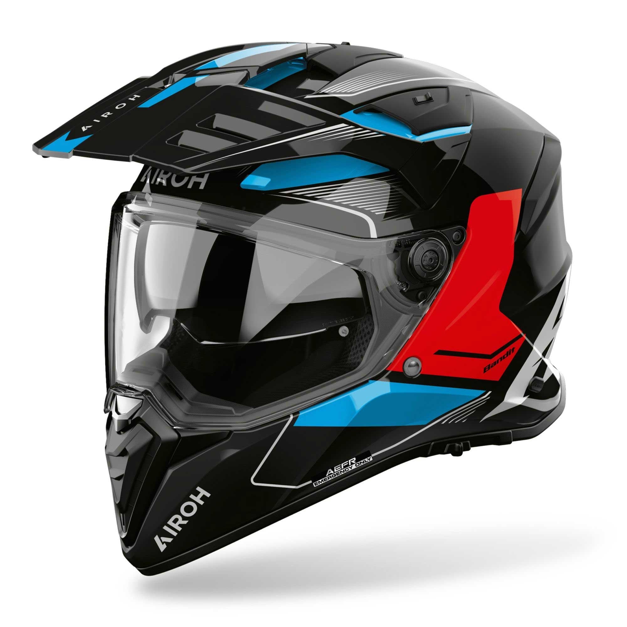 Airoh Motorcycle Adventure Helmet - Bandit Tune (Blue/Red Gloss)
