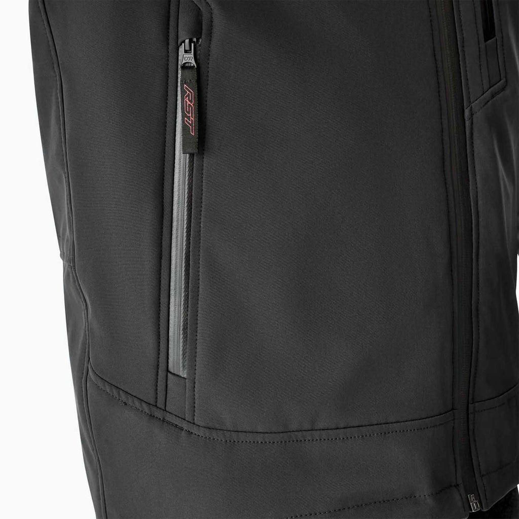 RST Motorcycle Riding Hoodie Jacket - Havoc Softshell D3O Armour (Black)