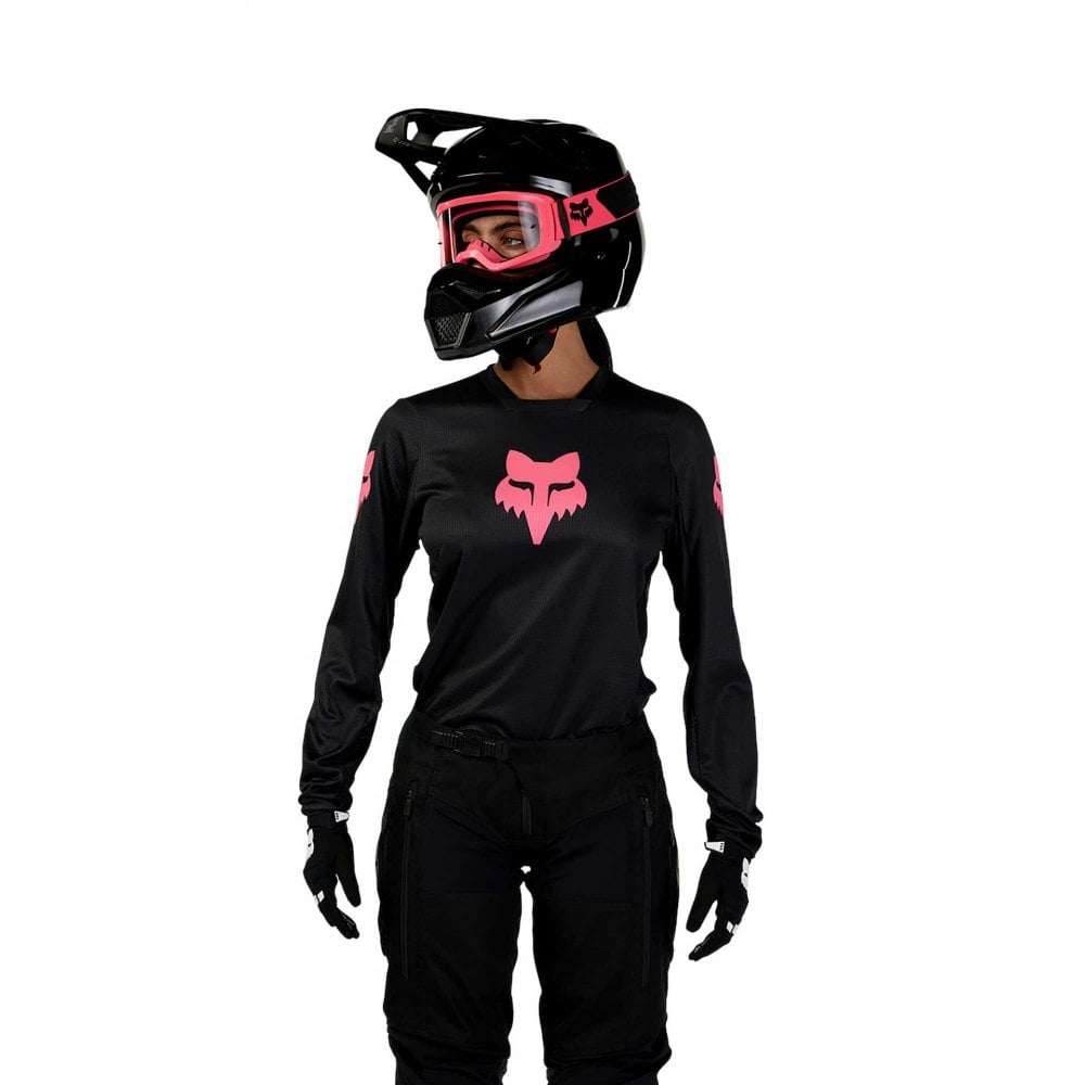 FOX Racing Womens MX Jersey - BLACKOUT (Black/Black)