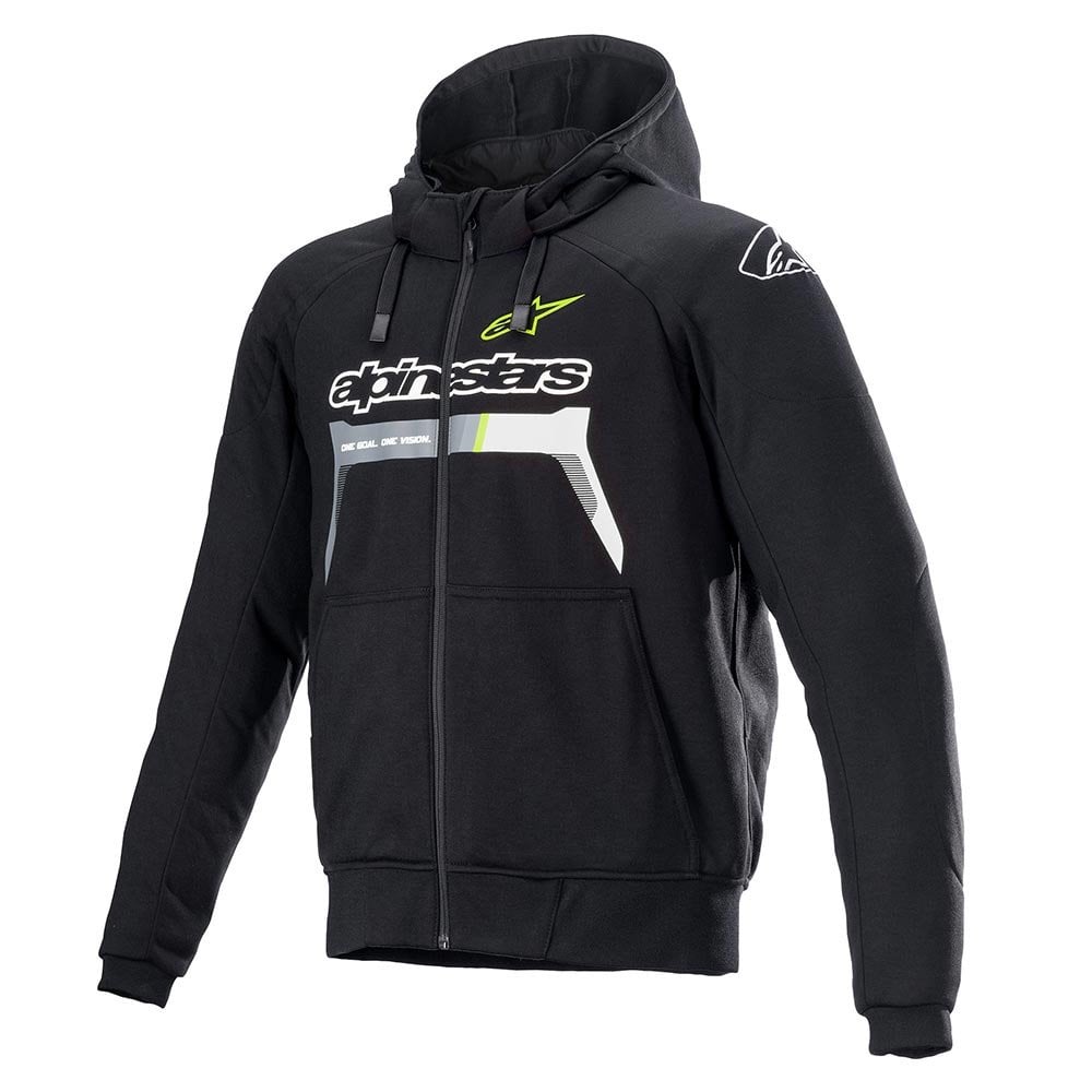 Alpinestars Chrome Ignition Motorcycle Sports Riding Hoodie (Black/YELLOW/Fluo)