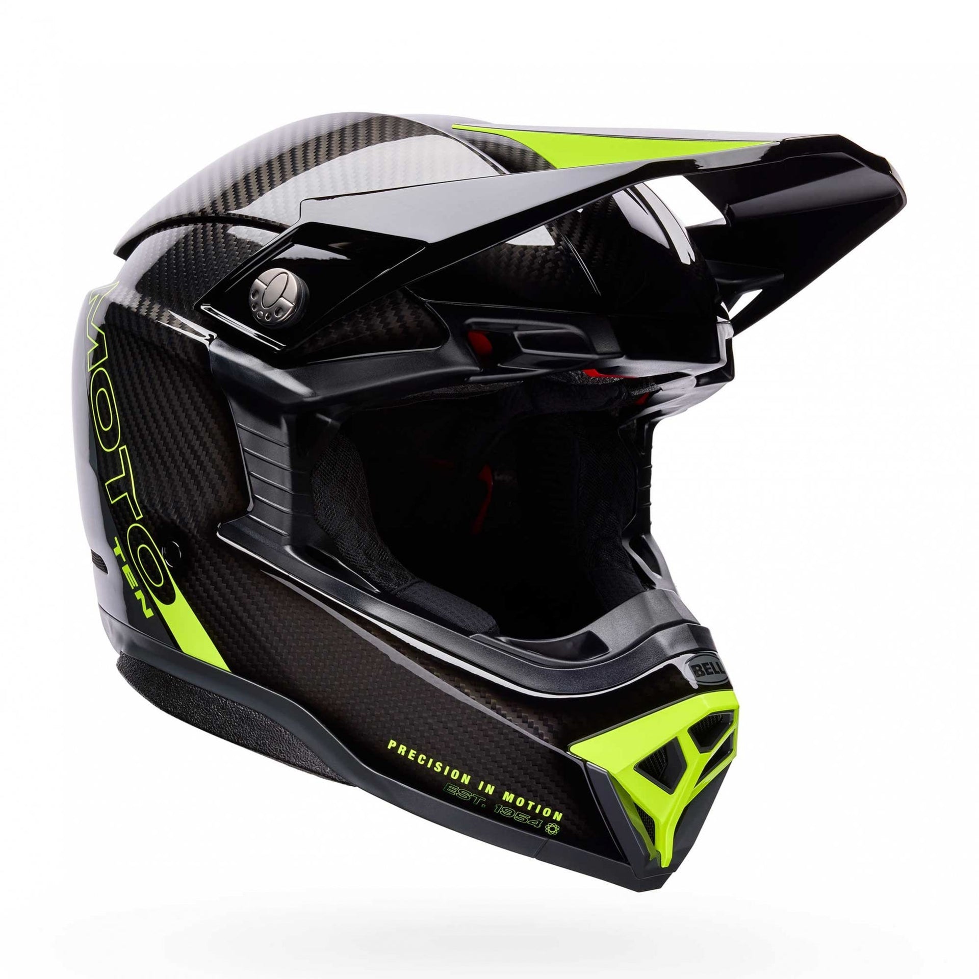 BELL Moto-10 SPHERICAL STRIKE MX | Enduro Helmet (Carbon/Grey/Fluo Yellow) - XS