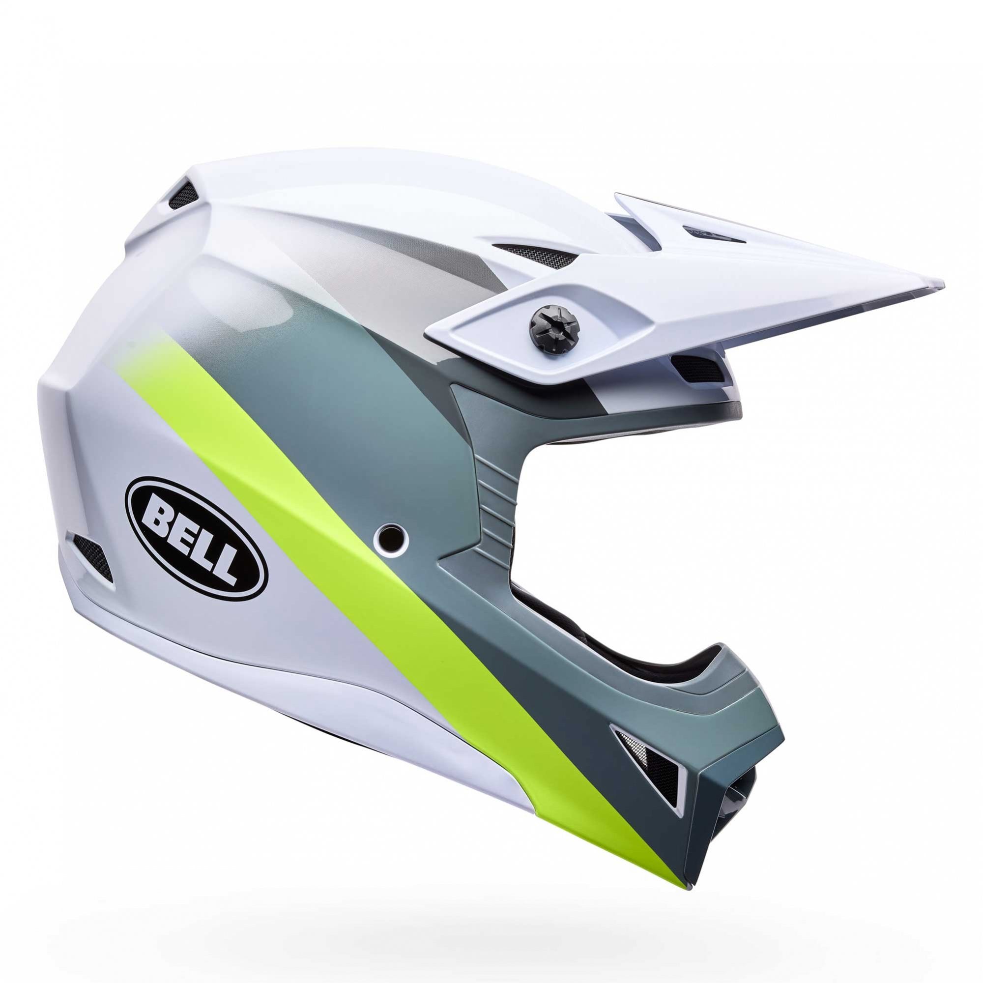 Bell MX | Enduro Helmet - MX-10 MIPS AVIATOR (White/Grey/Green/Fluo Yellow)