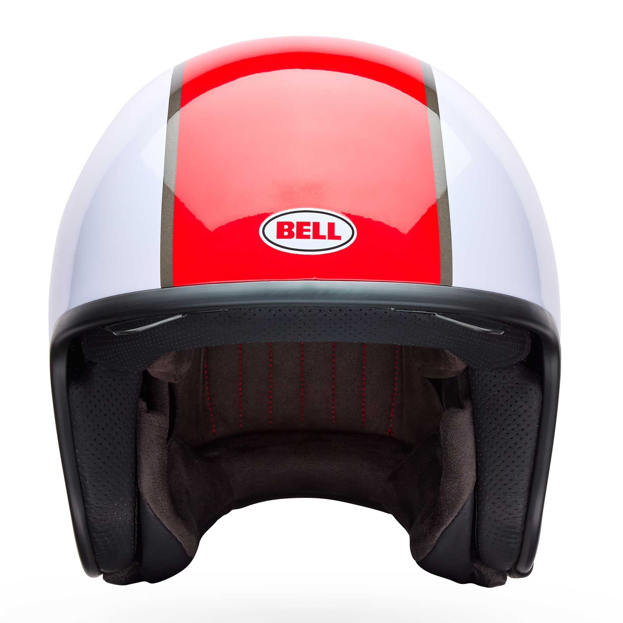 Bell Open Face Motorcycle Helmet - TX-501 RALLY (Red / White)