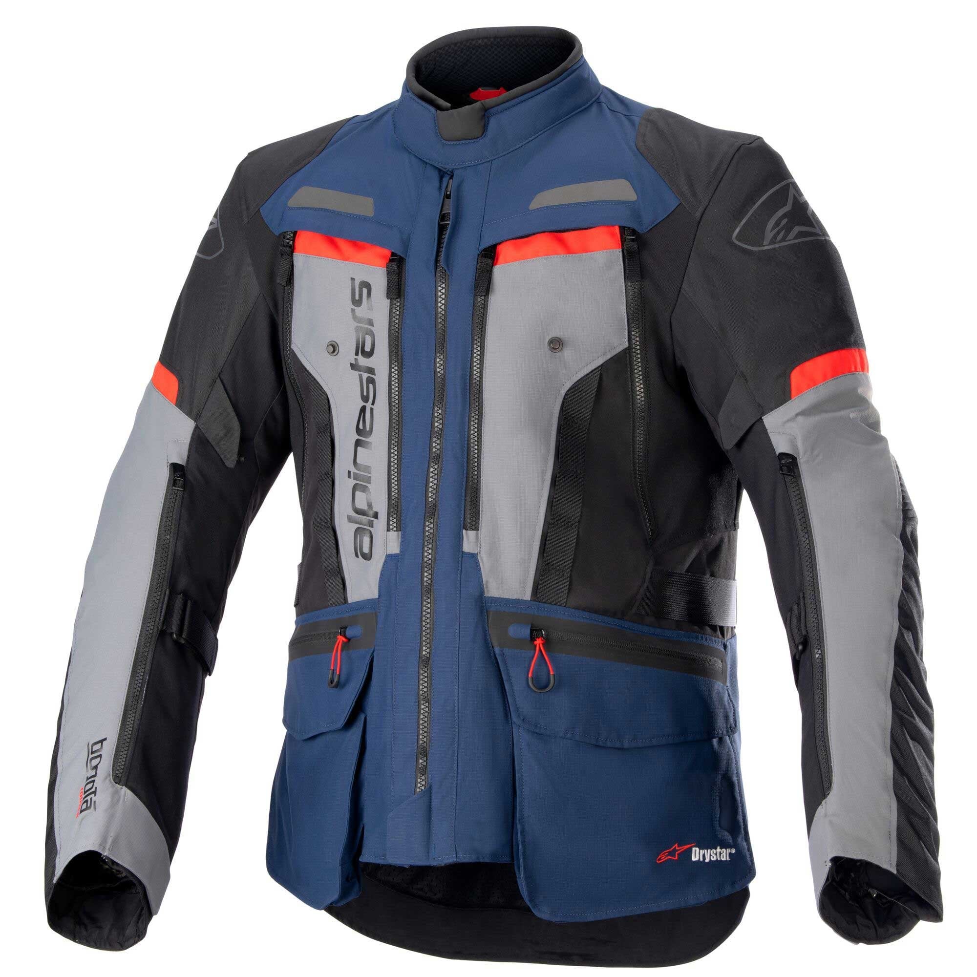 Alpinestars Bogota Pro Drystar Motorcycle Adventure | Touring Textile Jacket (Dark Blue/Black/Bright Red)