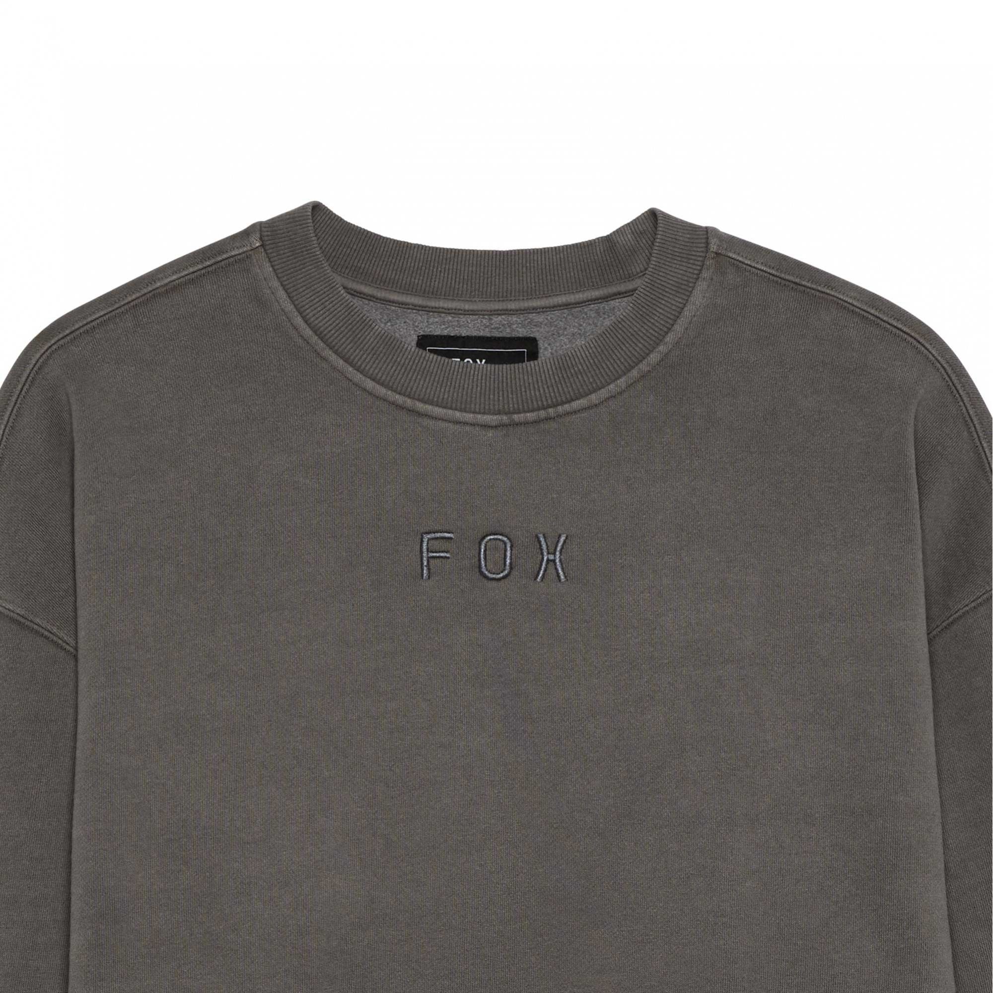 FOX Racing Mens Jumper - WORDMARK Oversized Fleece Crew (Pewter)