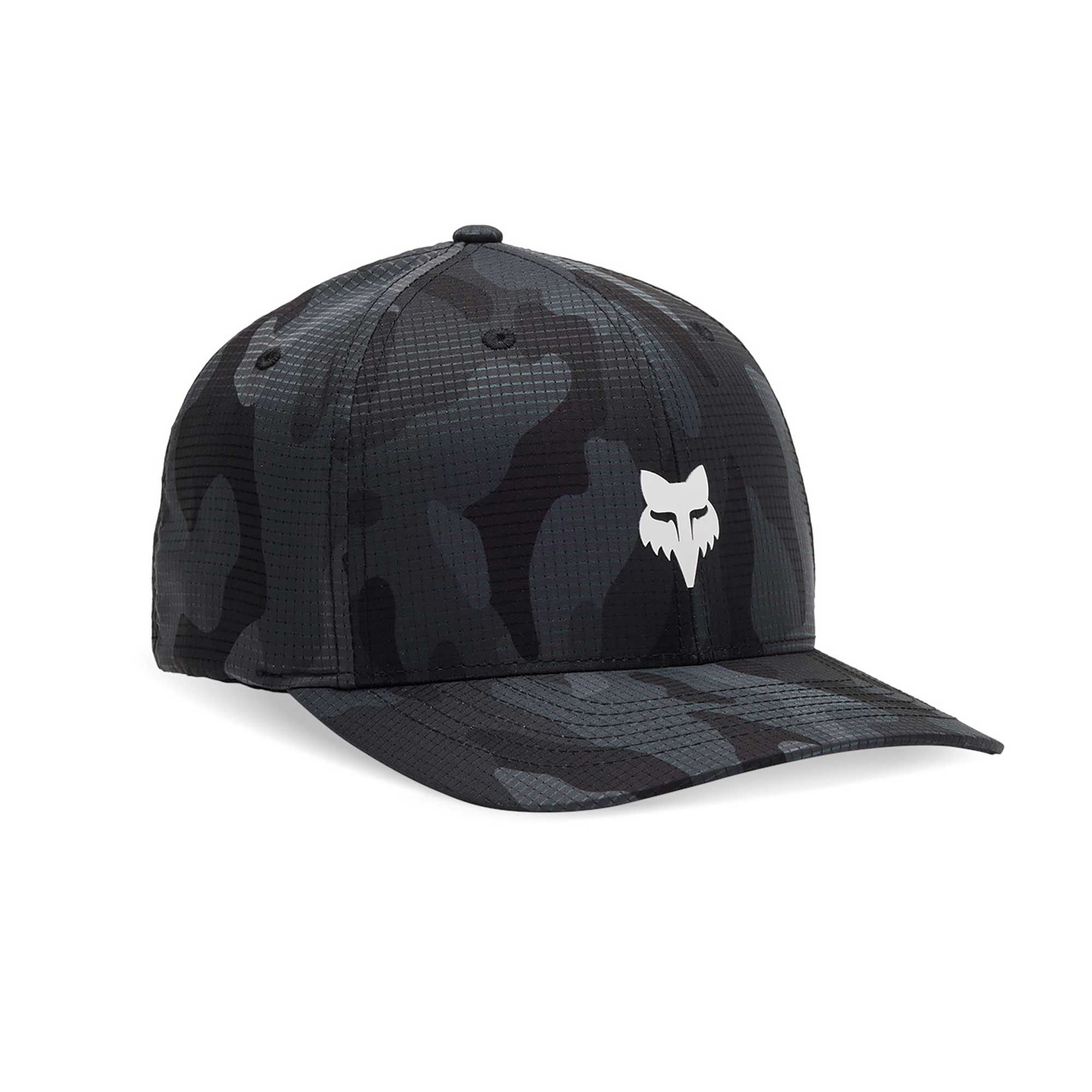 FOX Racing Mens Cap - FOX HEAD CAMO Tech Flexfit (Black Camo)