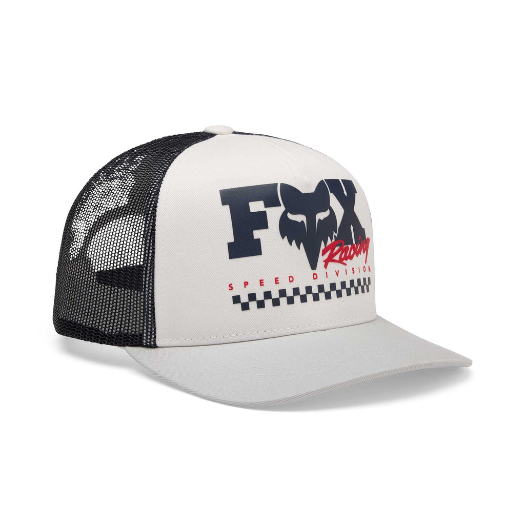 FOX Racing Youth Cap - CHECKER Mesh Trucker Hat (White)