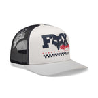 FOX Racing Youth Cap - CHECKER Mesh Trucker Hat (White)