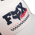 FOX Racing Youth Cap - CHECKER Mesh Trucker Hat (White)