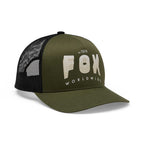 FOX Racing Mens Cap - Block Mesh Trucker Hat (Army Green)