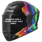 LS2 Motorcycle Road Helmet - FF820 Rapid 3 Flow (Black/Multi)