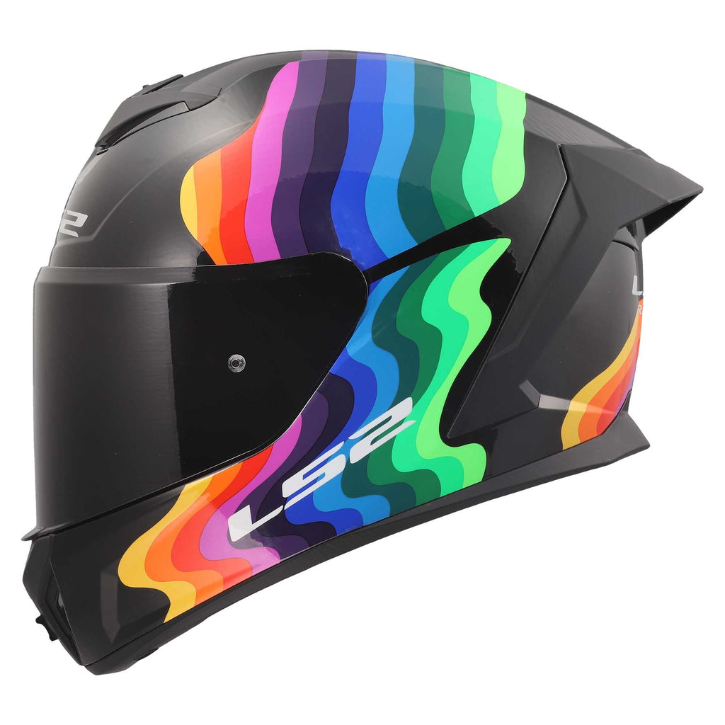 LS2 Motorcycle Road Helmet - FF820 Rapid 3 Flow (Black/Multi)