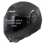 LS2 Motorcycle Touring Flip Over Helmet - FF910 Advant 2 - Solid (Matt Black)