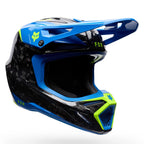 FOX Racing V3 RS Carbon TACTILE MX | Enduro Helmet (Carbon/Blue/Yellow)