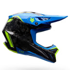 FOX Racing V3 RS Carbon TACTILE MX | Enduro Helmet (Carbon/Blue/Yellow)