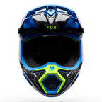 FOX Racing V3 RS Carbon TACTILE MX | Enduro Helmet (Carbon/Blue/Yellow)