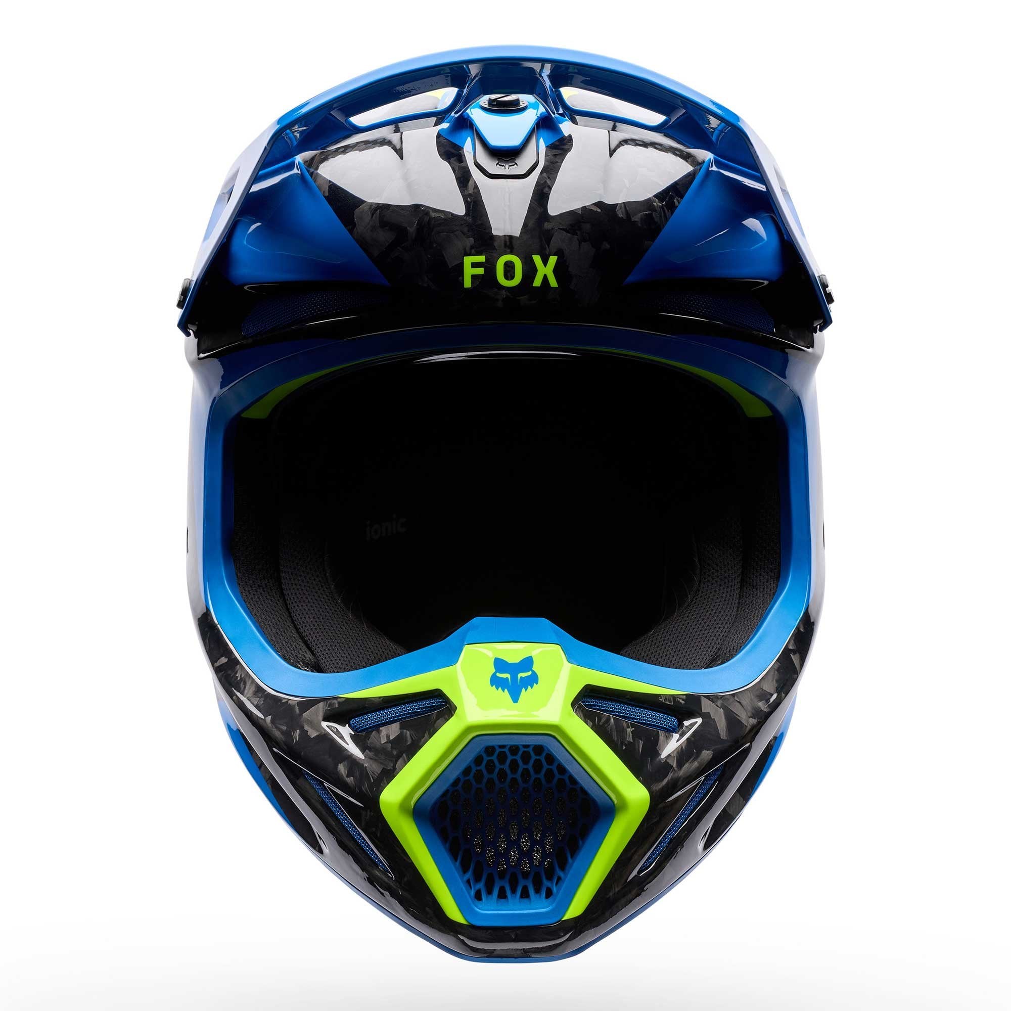 FOX Racing MX | Enduro Helmet - V3 RS Carbon TACTILE (Carbon/Blue/Yellow)