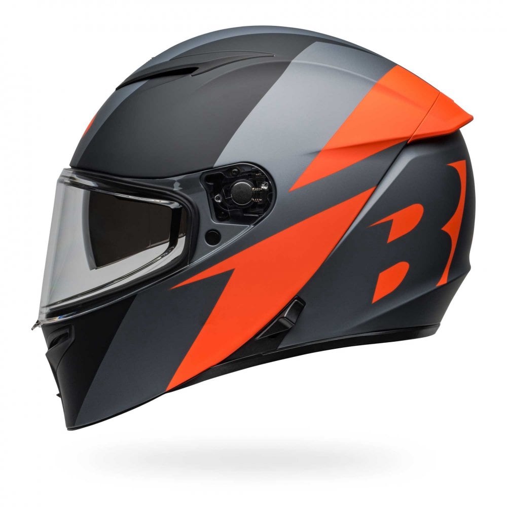 Bell Lithium SHEAR Motorcycle Helmet (Matt Black/Grey/Orange)
