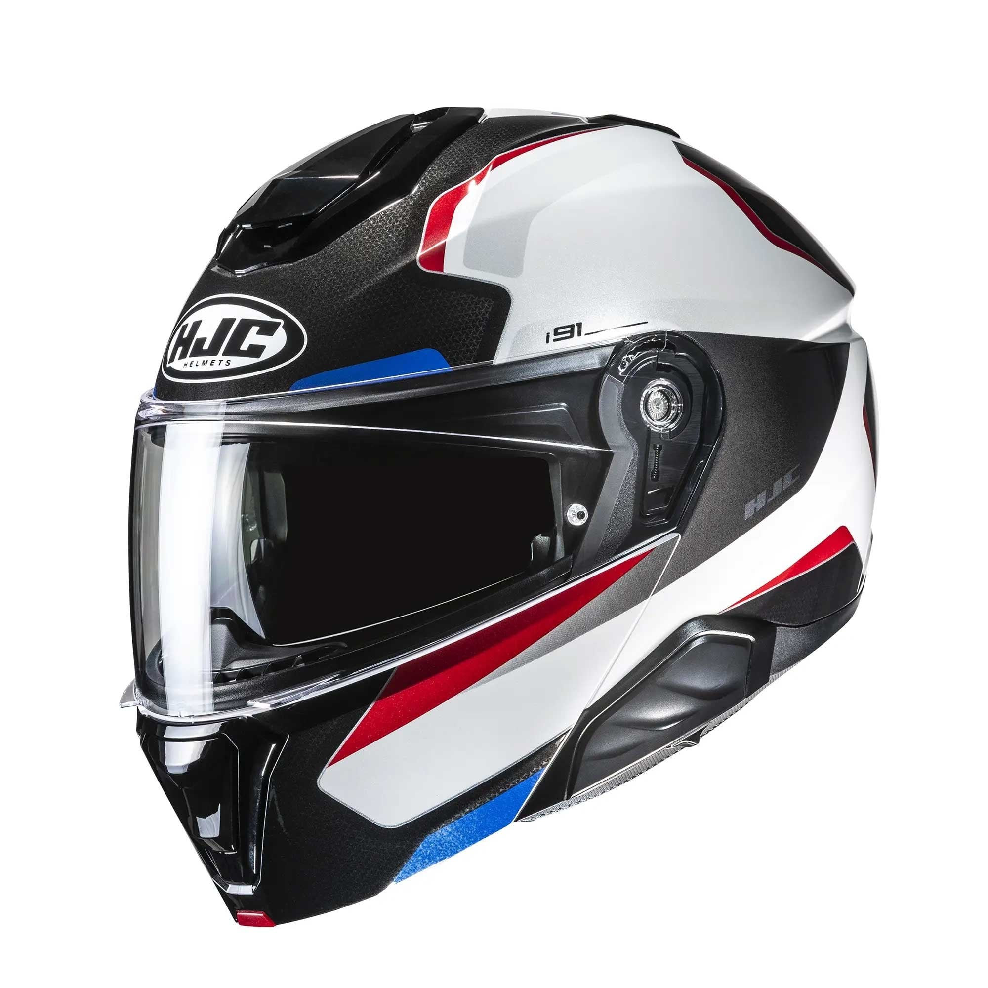 HJC Motorcycle Flip Up Helmet - I91 Felio (White/Blue/Red)
