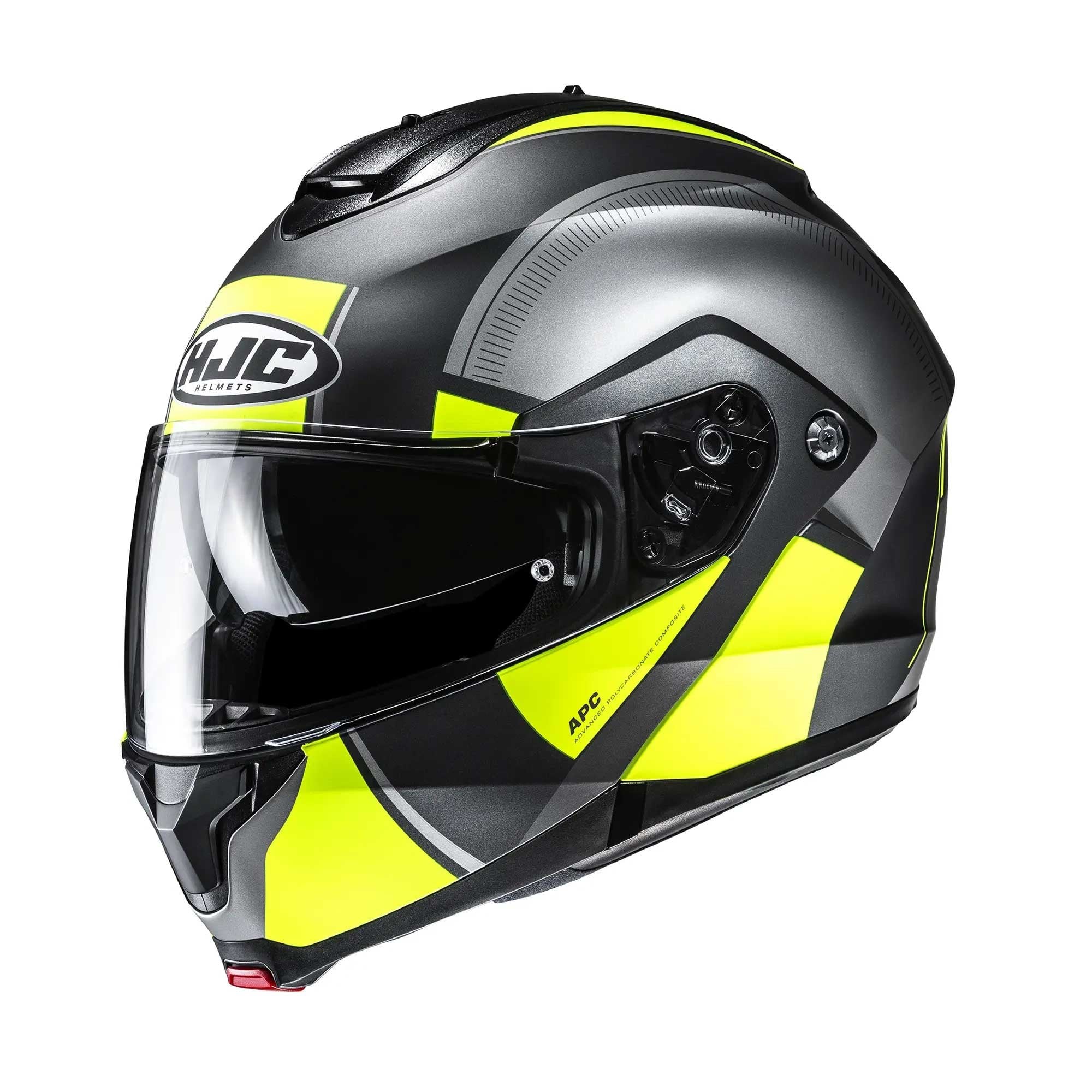 HJC Motorcycle Flip Up Helmet - C91N Jyn (Black/Grey/Yellow)