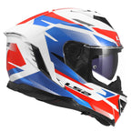 LS2 Motorcycle Road | Urban Helmet - FF818 Storm 3 KOMAI (White/Blue/Red)