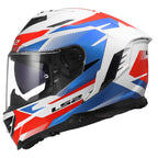 LS2 Motorcycle Road | Urban Helmet - FF818 Storm 3 KOMAI (White/Blue/Red)