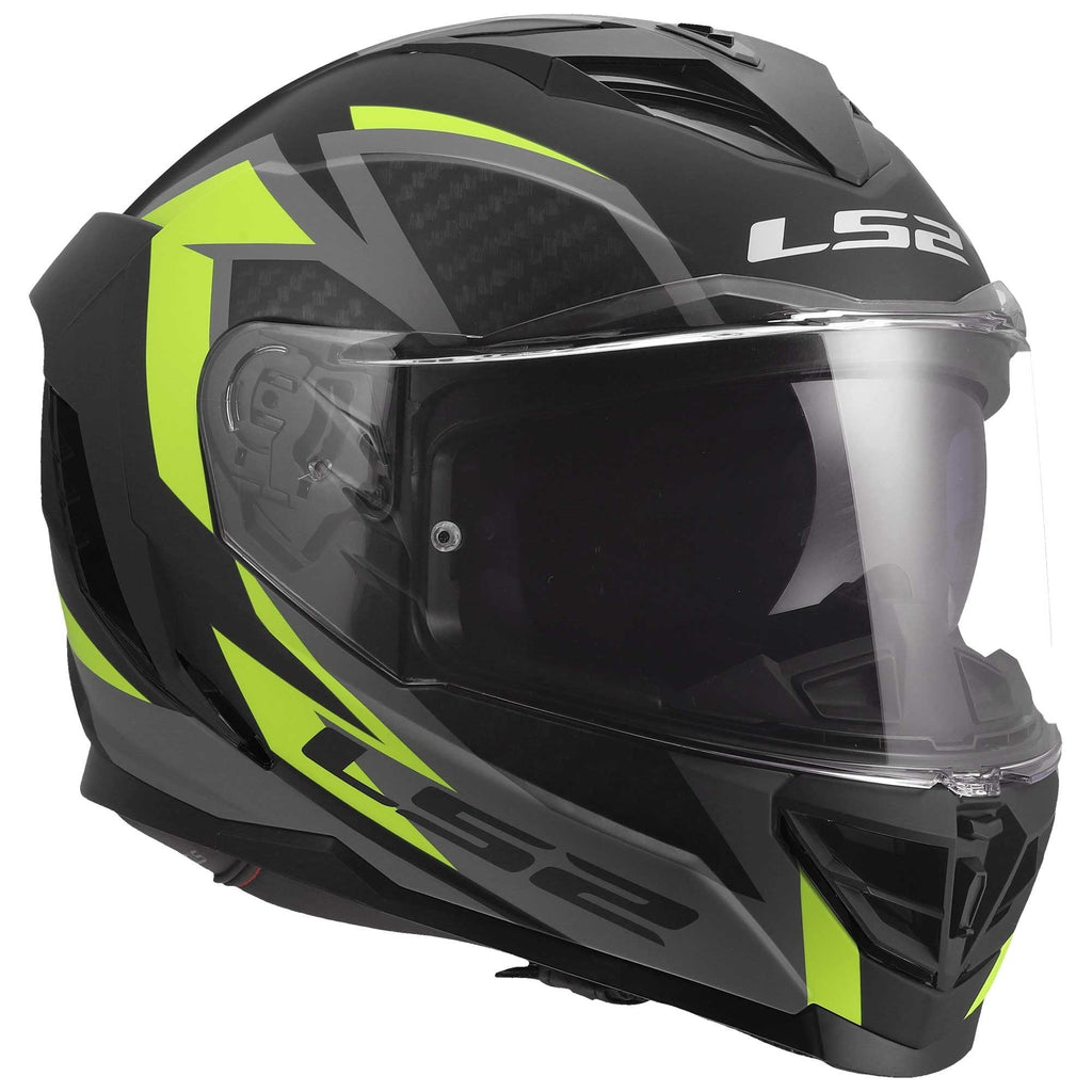 LS2 Motorcycle Road | Urban Helmet - FF818 Storm 3 DYNAMO (Matt Black/Yellow Fluo/Grey)