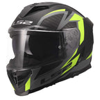 LS2 Motorcycle Road | Urban Helmet - FF818 Storm 3 DYNAMO (Matt Black/Yellow Fluo/Grey)