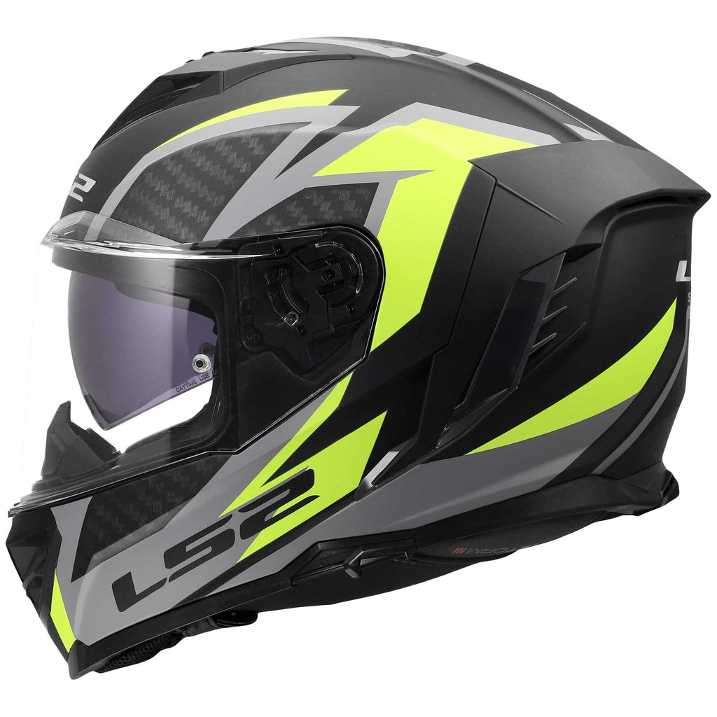 LS2 Motorcycle Road | Urban Helmet - FF818 Storm 3 DYNAMO (Matt Black/Yellow Fluo/Grey)