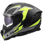 LS2 Motorcycle Road | Urban Helmet - FF818 Storm 3 DYNAMO (Matt Black/Yellow Fluo/Grey)