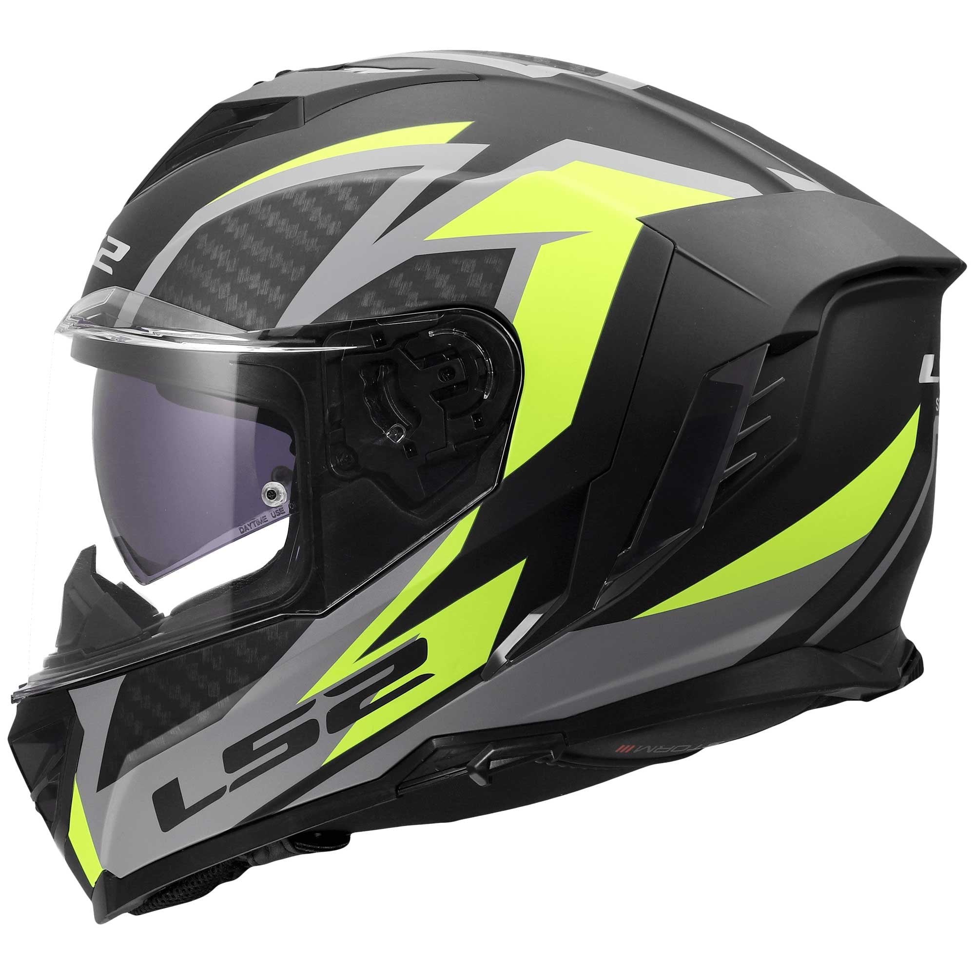 LS2 Motorcycle Road | Urban Helmet - FF818 Storm 3 DYNAMO (Matt Black/Yellow Fluo/Grey)
