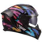 LS2 Motorcycle Road | Urban Helmet - FF818 Storm 3 KAOS (Black/Purple/Pink/Blue)