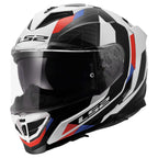 LS2 Motorcycle Road | Urban Helmet - FF818 Storm 3 SPORTY (White/Blue/Red)
