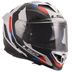 LS2 Motorcycle Road | Urban Helmet - FF818 Storm 3 SPORTY (White/Blue/Red)