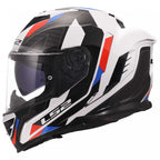 LS2 Motorcycle Road | Urban Helmet - FF818 Storm 3 SPORTY (White/Blue/Red)