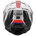 LS2 Motorcycle Road | Urban Helmet - FF818 Storm 3 SPORTY (White/Blue/Red)